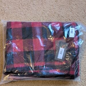 Legendary Whitetails Red and Black Plaid Wool Blanket